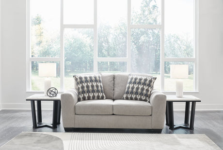 Avenal Park Flannel Chenille Loveseat angled view