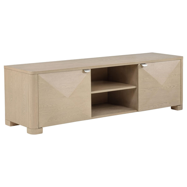 Marcelo 71-inch light elm TV stand media console front view
