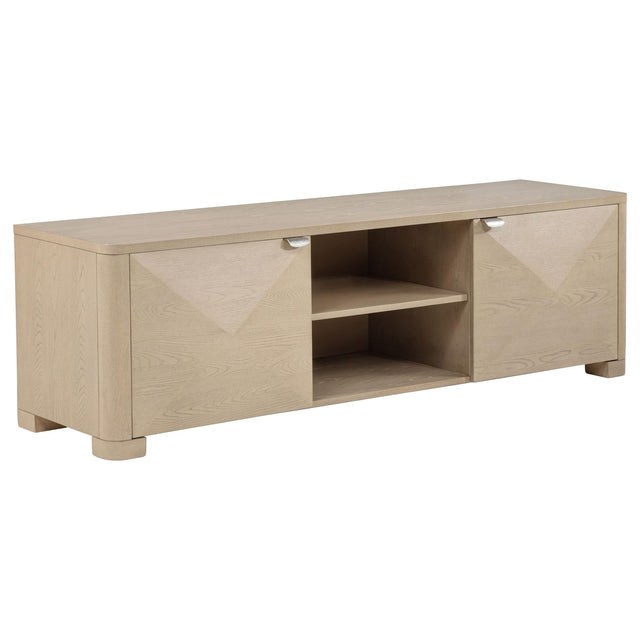 Marcelo 71-inch light elm TV stand media console front view