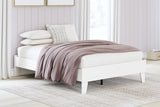 Hallityn Full White Platform Bed - angled side view