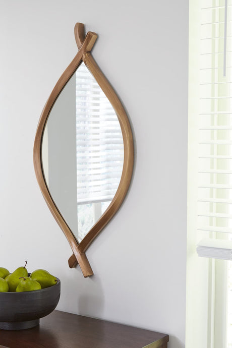 Bartner Antique Gold Finish Oval Accent Mirror front view