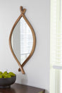 Bartner Antique Gold Finish Oval Accent Mirror front view