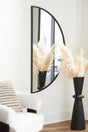 Denlow Black Metal Half-Moon Accent Mirror front view