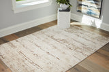 Kasney Medium Rug in cream and brown striped pattern