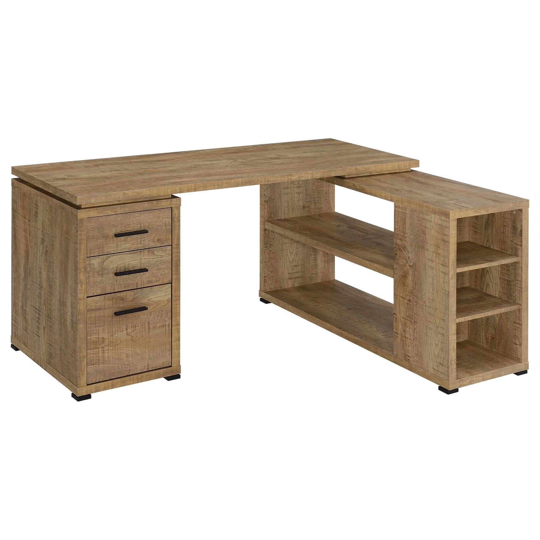 Yvette 60-inch 3-drawer L-Shape Computer Desk Mango full view