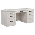 Altidore 68-inch executive desk front view in distressed white