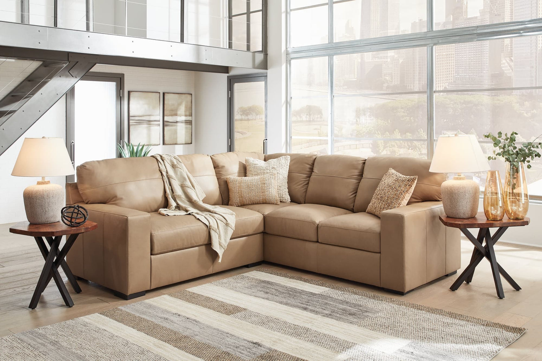 Bandon Toffee 2-Piece Sectional sofa front view