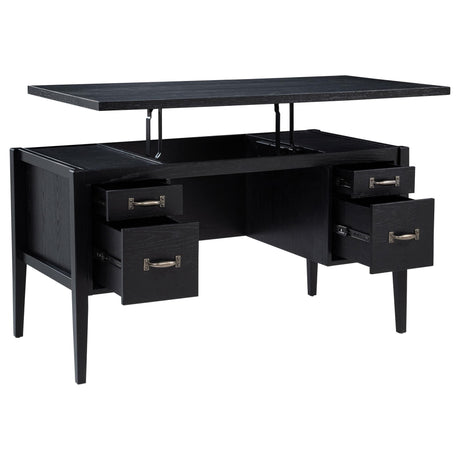 Graham 54-inch lift-top computer desk black angled view