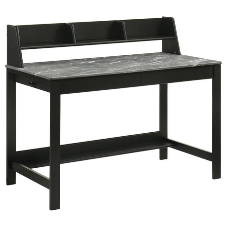 Besler 47-inch SmartTop Writing Desk in Grey Stone and Black - front view