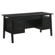 Goodson 64-inch black double pedestal computer desk front view