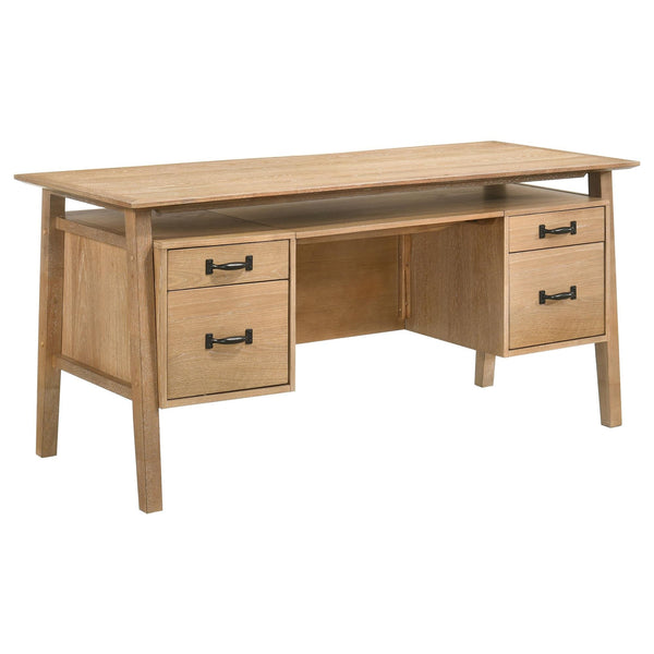 Goodson 64-inch double pedestal computer desk front angle view