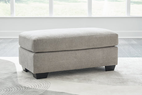 Avenal Park Flannel Chenille Ottoman front angle