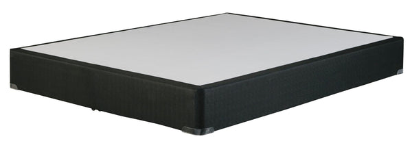 Black queen 8 inch high profile box spring with solid wood frame and black finish