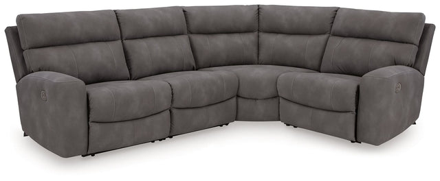 Next-Gen DuraPella Slate 4-Piece Power Reclining Sectional front view