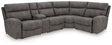 Next-Gen DuraPella Slate 5-Piece Power Reclining Sectional front angle