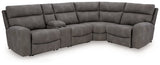 Next-Gen DuraPella Slate 5-Piece Power Reclining Sectional front angle