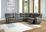 Next-Gen DuraPella Slate 6-Piece Power Reclining Sectional front angle