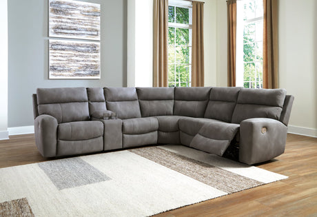 Next-Gen DuraPella Slate 6-Piece Power Reclining Sectional front angle