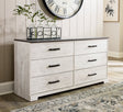 Shawburn Whitewash and Charcoal Gray Dresser front view