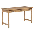 Vermes 55-inch writing desk with 3 drawers and power outlet in light ash, front angle