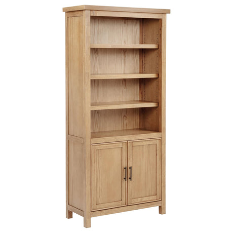 Vermes 72-inch 2-door home office bookcase cabinet in light ash finish front view