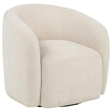 Gerley Beige Chenille Upholstered Swivel Accent Chair front angle in beige