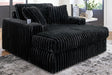 Midnight-Madness Onyx Velvet Oversized Chaise angled view