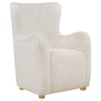Thornton Ivory Faux Fur Wingback Accent Chair Front View