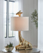 Ferrison gold finish resin table lamp front view