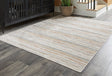 Artney Multi Striped Large Area Rug flat lay