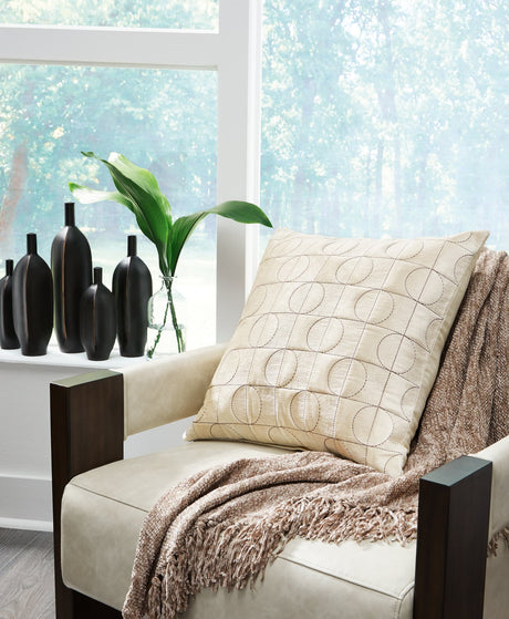 Kydner Beige Brown Pillow front view