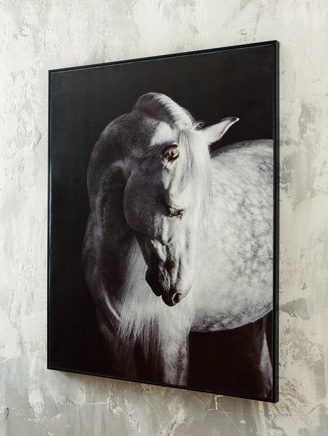 Archerwick black and white framed canvas wall art front view