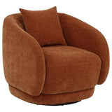Arnaud Burnt Orange Chenille Swivel Accent Chair front view