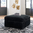 Midnight-Madness Onyx Velvet Oversized Accent Ottoman front angle