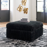 Midnight-Madness Onyx Velvet Oversized Accent Ottoman front angle