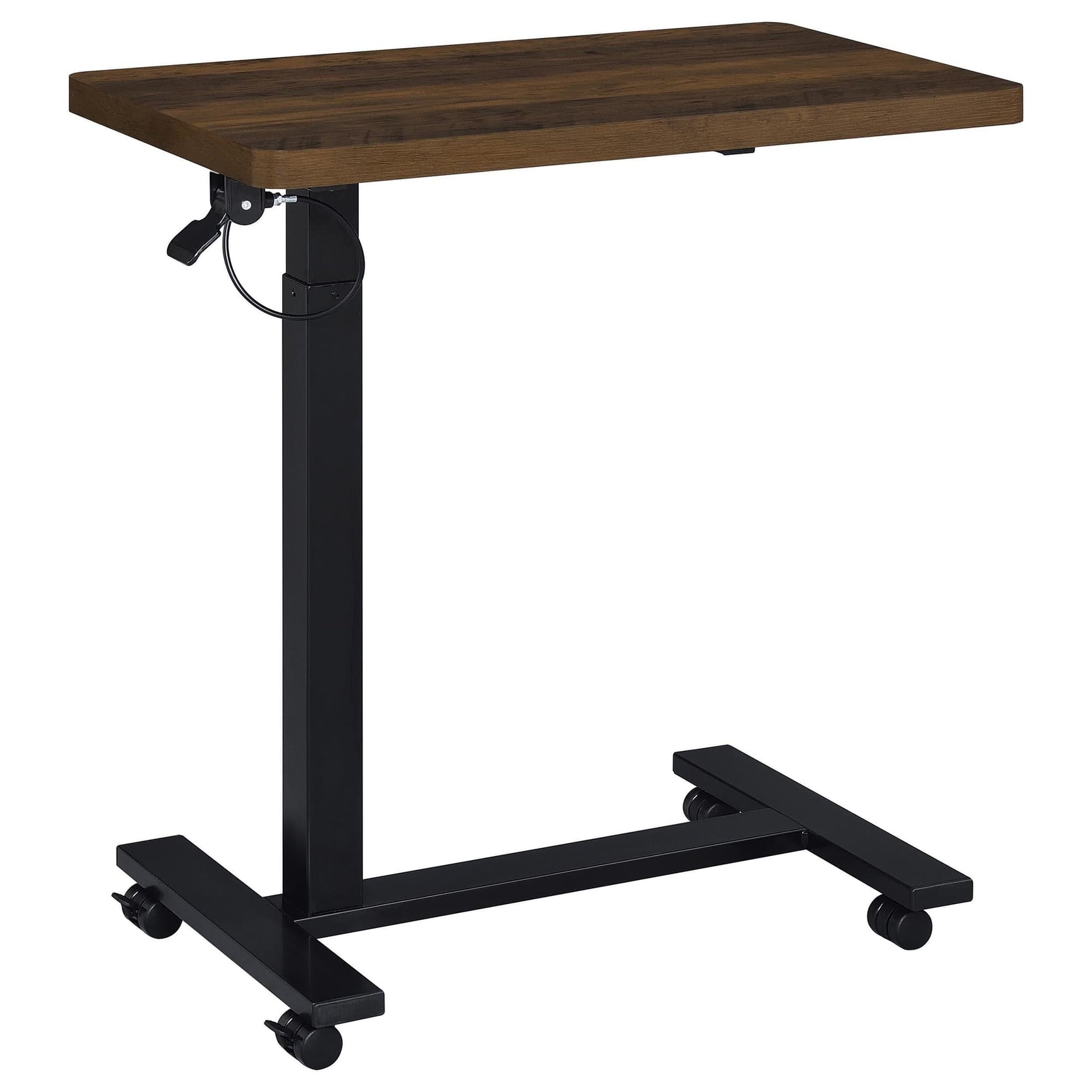 Westpark Pneumatic Adjustable C-Shape Side Table dark pine frontal view