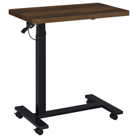 Westpark Pneumatic Adjustable C-Shape Side Table dark pine frontal view