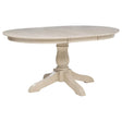 Orrison Oval 62-inch Oak Veneer Extension Dining Table in Linen, front view