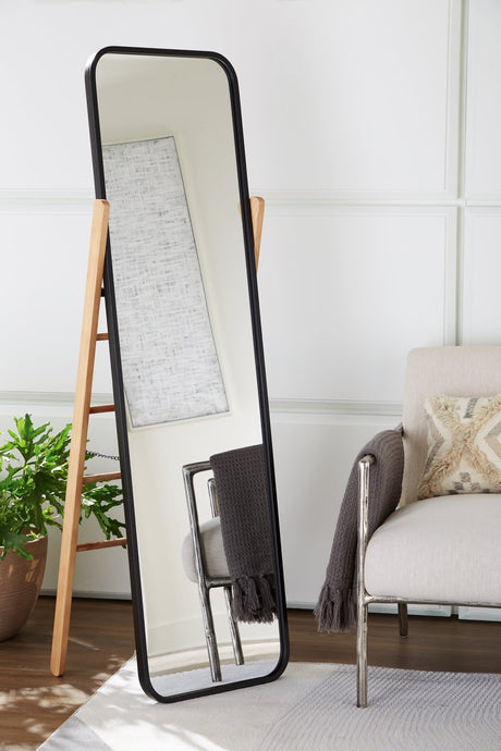 Bronick black and brown floor mirror angled view