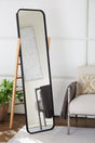 Bronick black and brown floor mirror angled view