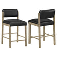Kehoe upholstered counter height chair black leatherette upholstery front angle