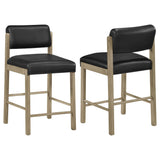 Kehoe upholstered counter height chair black leatherette upholstery front angle