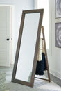 Dirkins brown floor mirror angled view showing wood frame