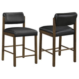 Kehoe Upholstered Counter Height Chair black leatherette front view