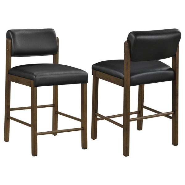 Kehoe Upholstered Counter Height Chair black leatherette front view