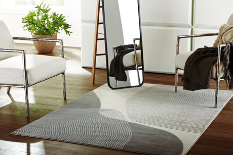 Winderburg gray and ivory large area rug, top flat view
