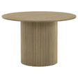 Hamlyn 43-inch round natural oak wood dining table front view
