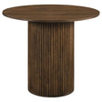Hamlyn 43-inch Round Walnut Wood Counter Height Dining Table front view