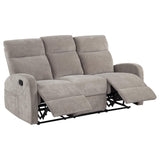 Hamilton sand chenille manual reclining sofa front view