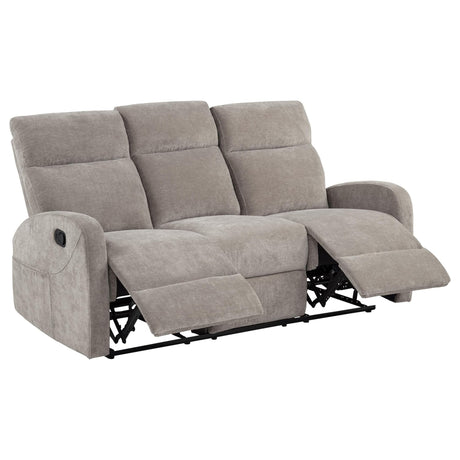 Hamilton sand chenille manual reclining sofa front view